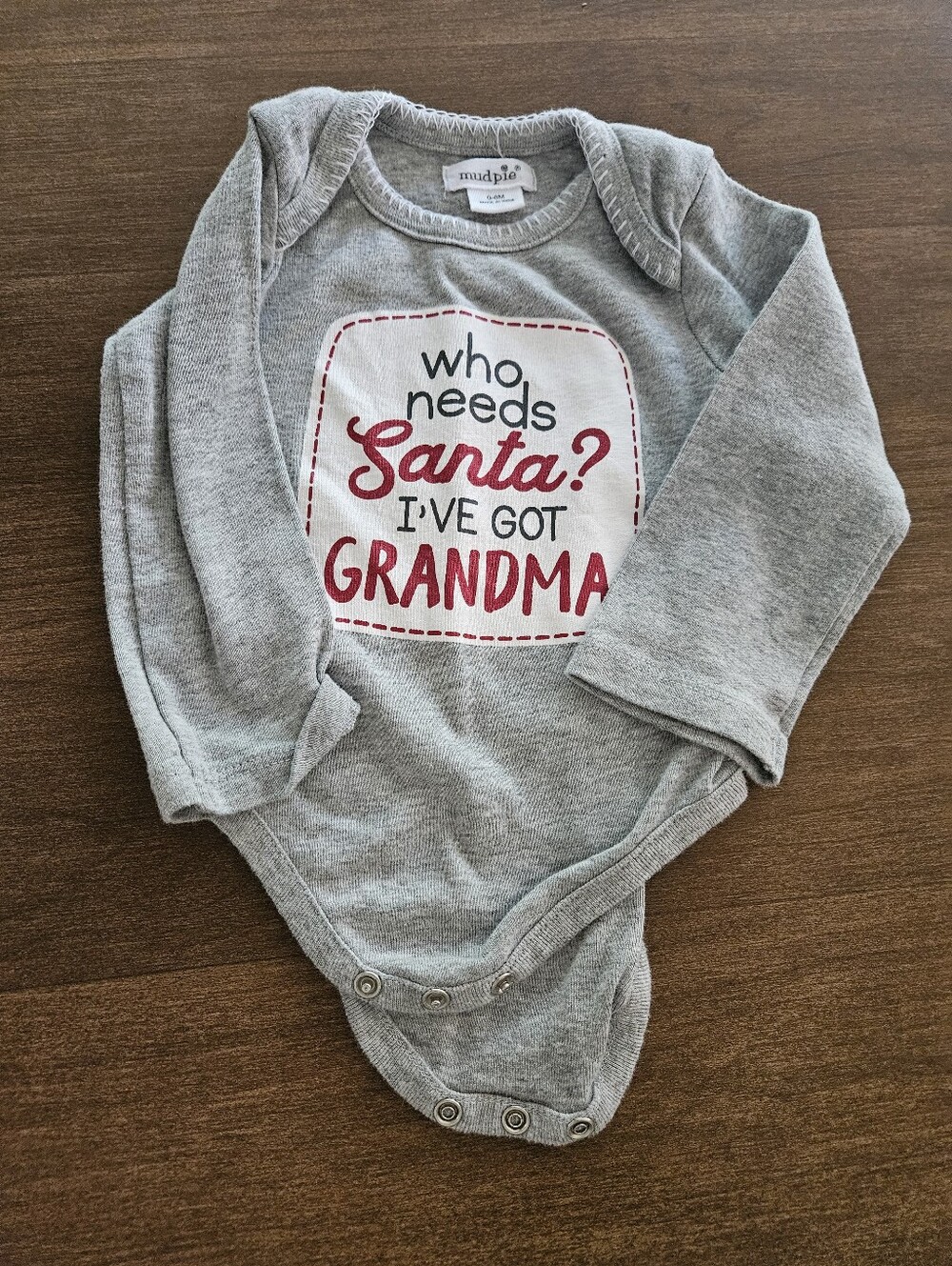 Mudpie Santa Onesie, 0-6 Months